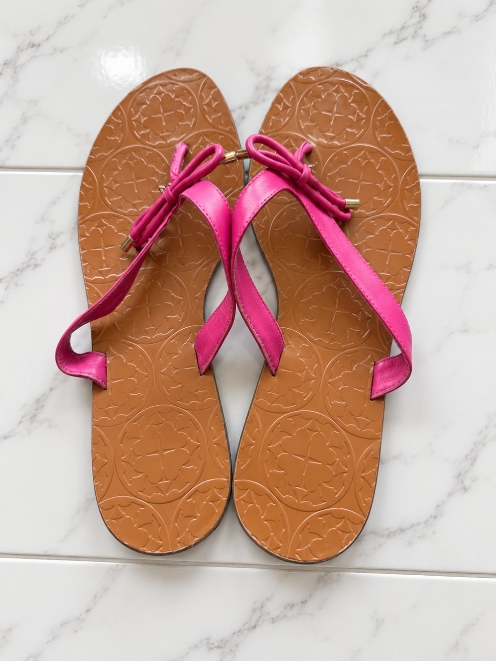 Kate Spade Hot Pink Bow Thong Sandals - Casual Summer Flip Flops